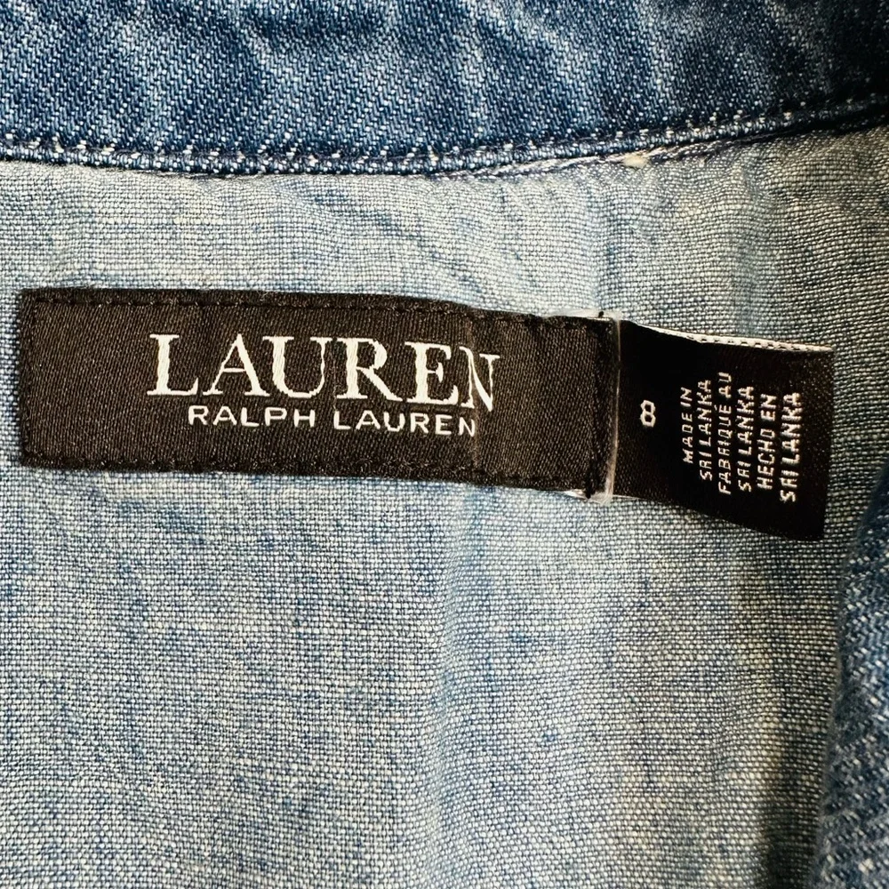 Ralph Lauren Casual Blue Cotton Denim One Button Notch Collar Blazer Jacket - Picture 16 of 16